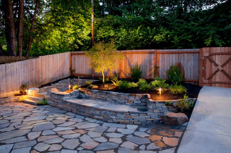 Stone Patio and Garden Beds